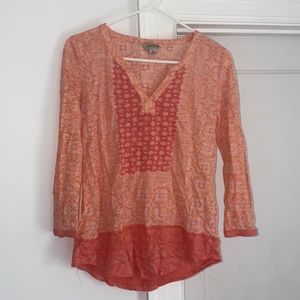 Luck Brand Orange Tunic